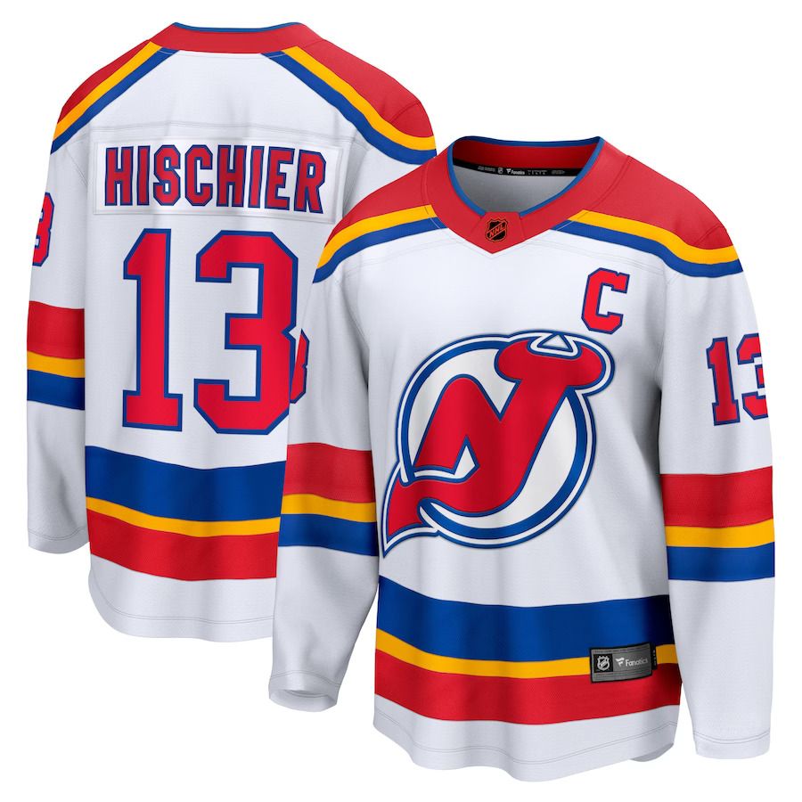 Men New Jersey Devils #13 Nico Hischier Fanatics Branded White Special Edition Breakaway Player NHL Jersey->new jersey devils->NHL Jersey